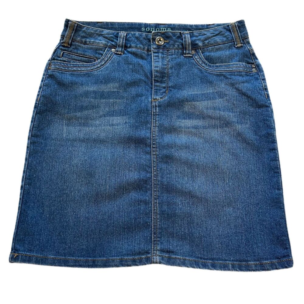 Sonoma Life Style Modern Denim Jean Skirt Size 8